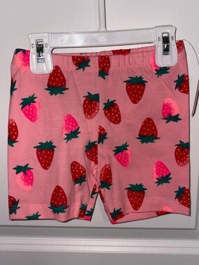 Old Navy Pink Strawberry Print Bike Shorts
